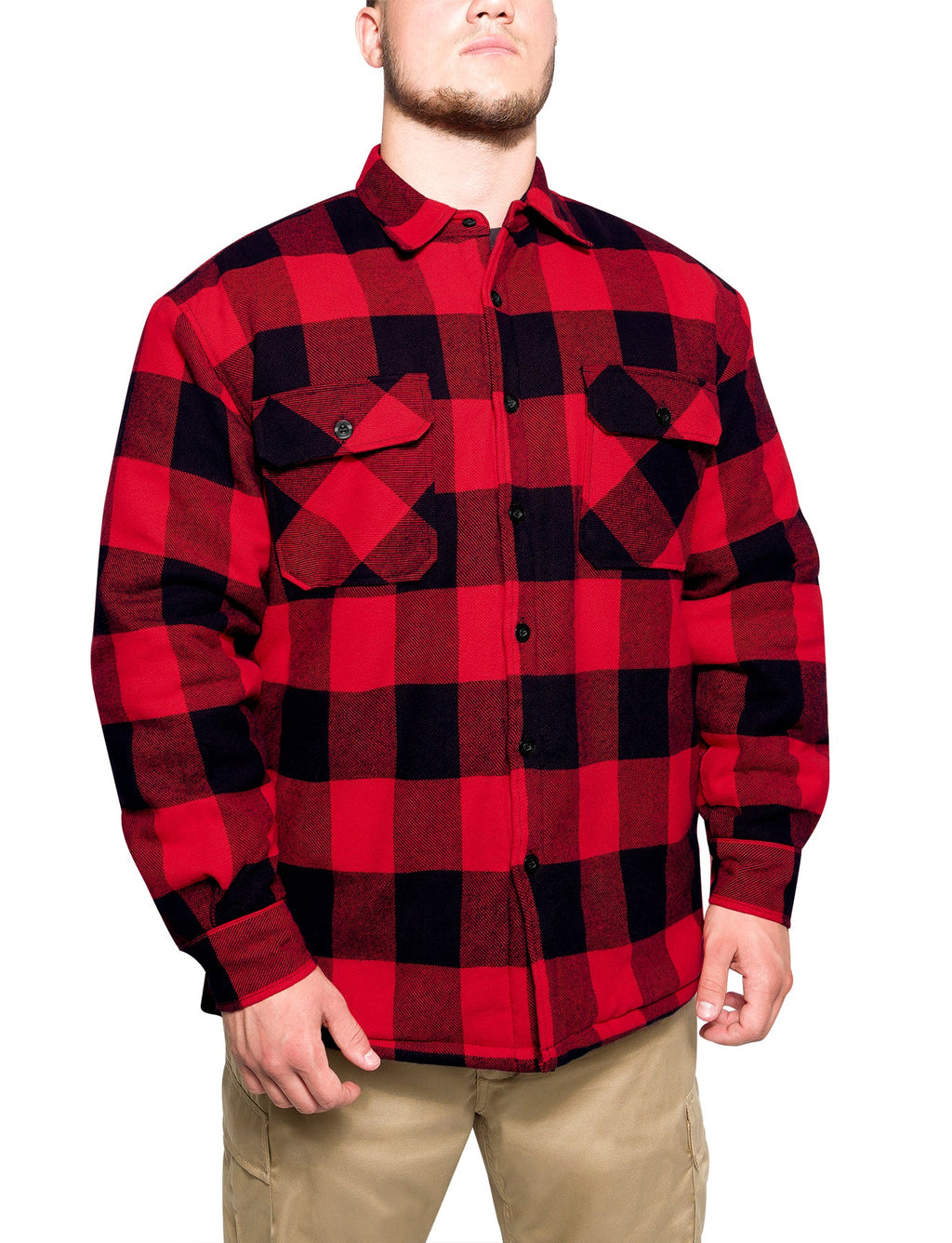 Rothco Buffalo Plaid Quilted Lined Jacket - Red