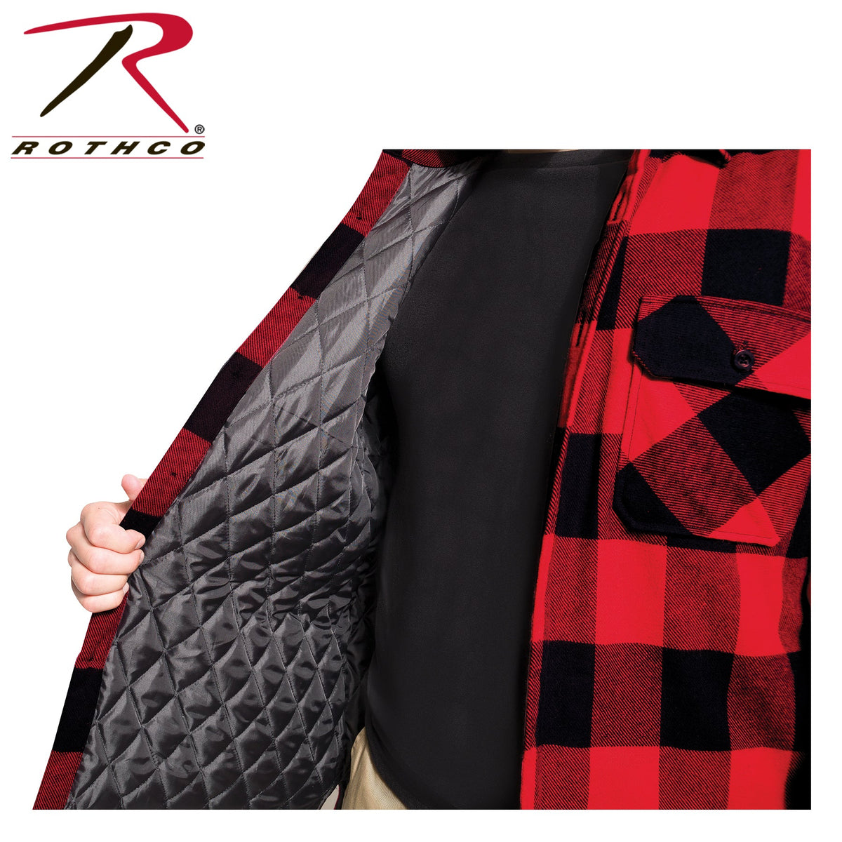 Rothco Buffalo Plaid Quilted Lined Jacket - Red