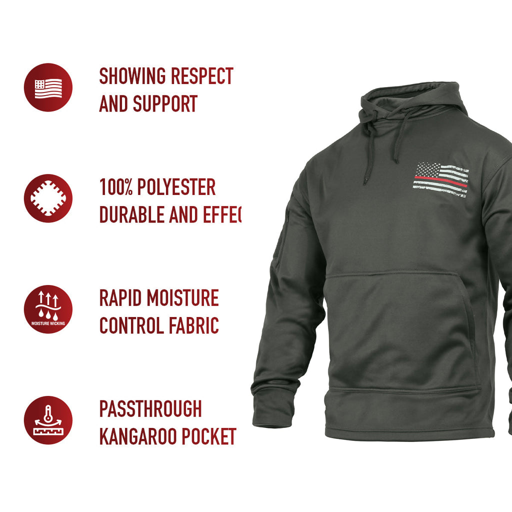Rothco Concealed Carry Thin Red Line Hoodie