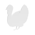 B/c Ar500 3/8" Silhouette Turkey Wht