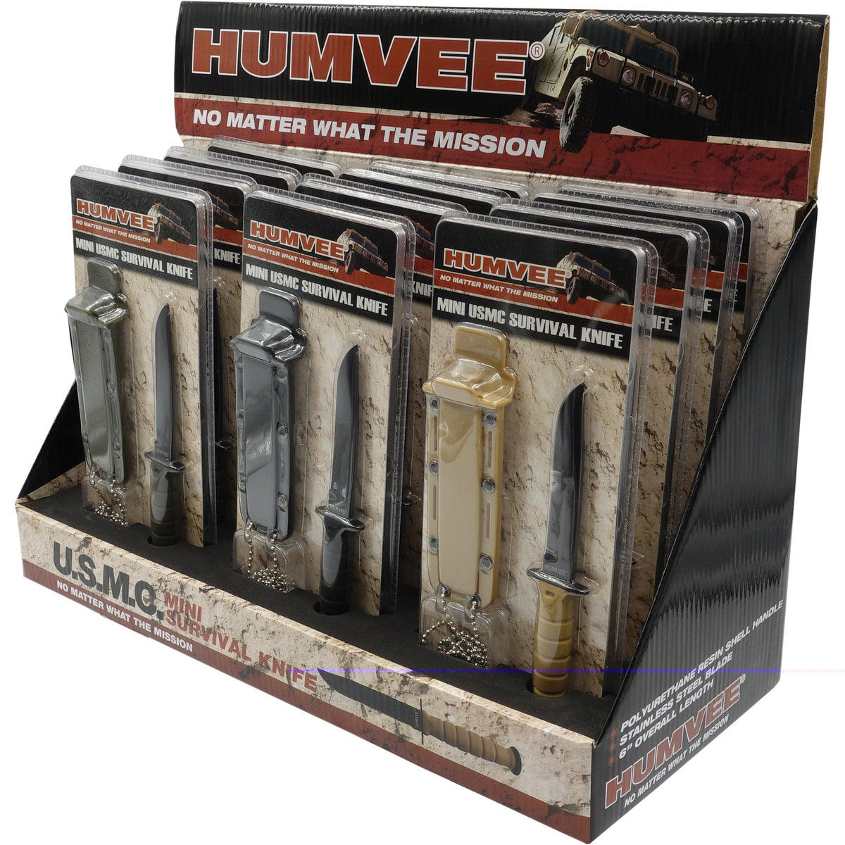Cbg Humvee Neck Knife Display 12pc