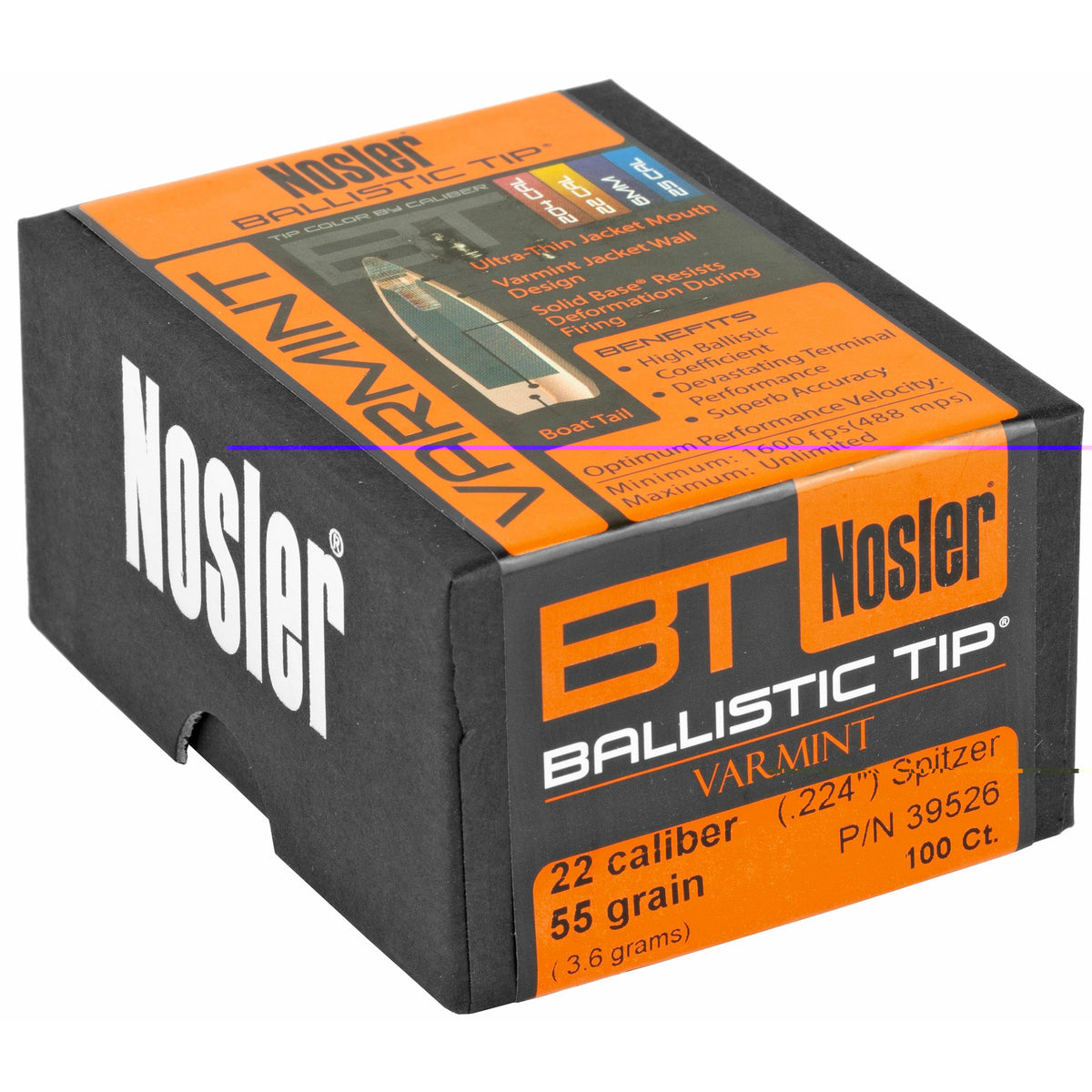 Nosler 22 Cal 55gr 100ct