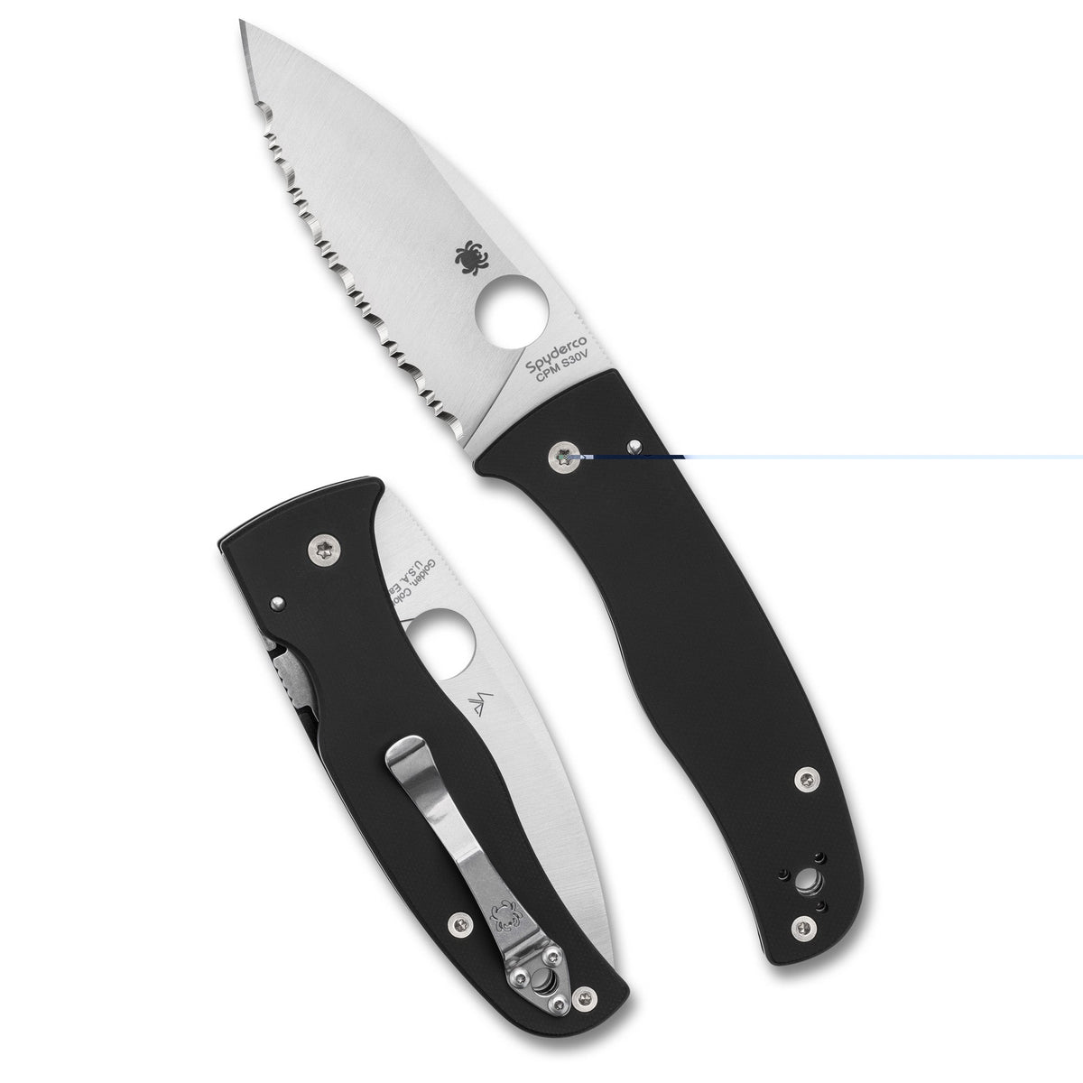 Spyderco Bodacious Blk/slv S30v Srtd